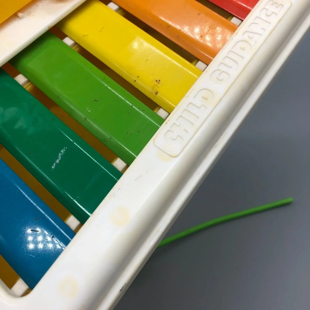 Vintage Sesame Street Big Bird XYLOPHONE Musical Instrument Top 1983 80s Plastic